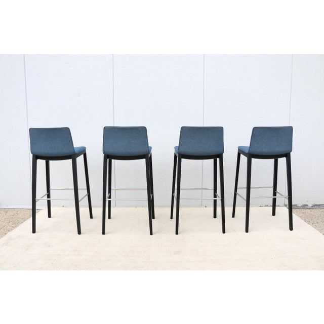 Minimalist Piergiorgio Cazzaniga for Andreu World Flex Bar Stools - Set of 4 For Sale - Image 11 of 18