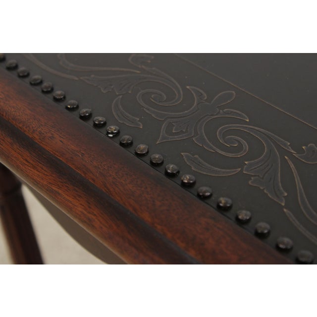 Wood Pair of Theodore Alexander Mahogany 3 Tier Tables For Sale - Image 7 of 16
