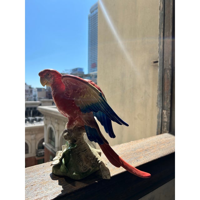 Ceramic 1980's Fitz and Floyd Deco Macaw Parrot Figurine For Sale - Image 7 of 11