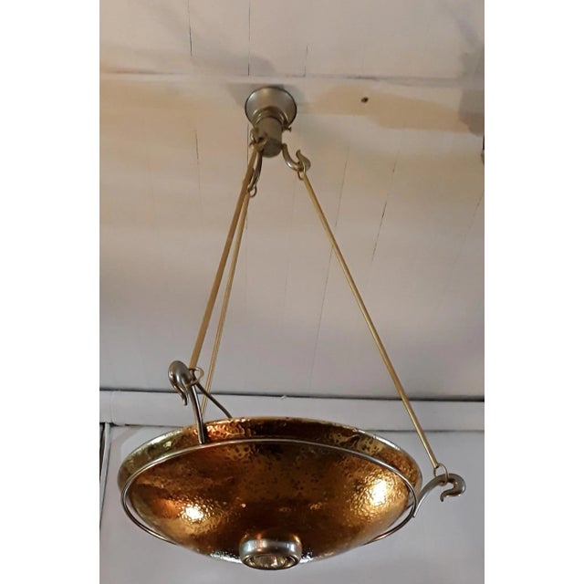 Italian Gold-Colored Ceiling Lamp with Uplighter, 1980s For Sale - Image 3 of 8