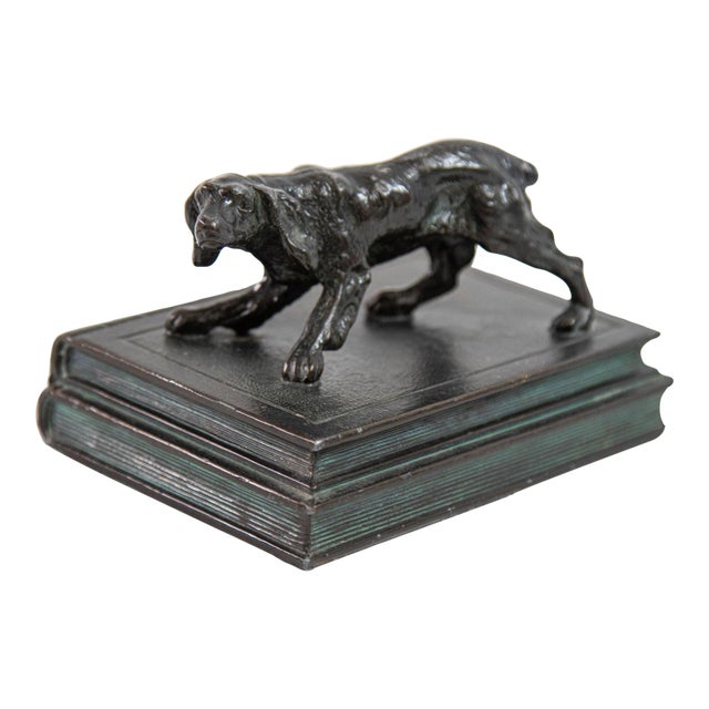 Hunting Dog Bronze Sculpture of a Dog in Jules Moigniez Style For Sale