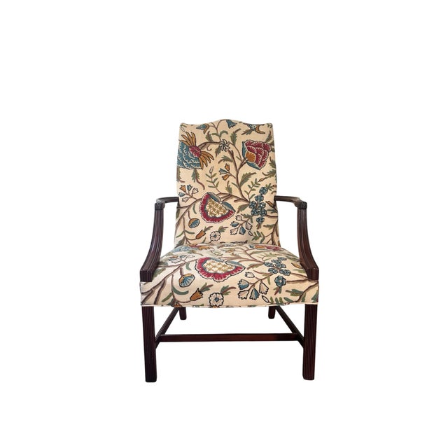 Cream 1980s Hickory Chair Martha Washington Lolling Chair, James River Collection For Sale - Image 8 of 9