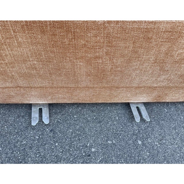 2020s Terra Cotta Upholstered Ottoman For Sale - Image 5 of 5