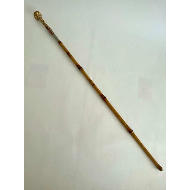 Gold Victorian Gold Plated Mother of Pearl Walking Stick For Sale - Image 8 of 10