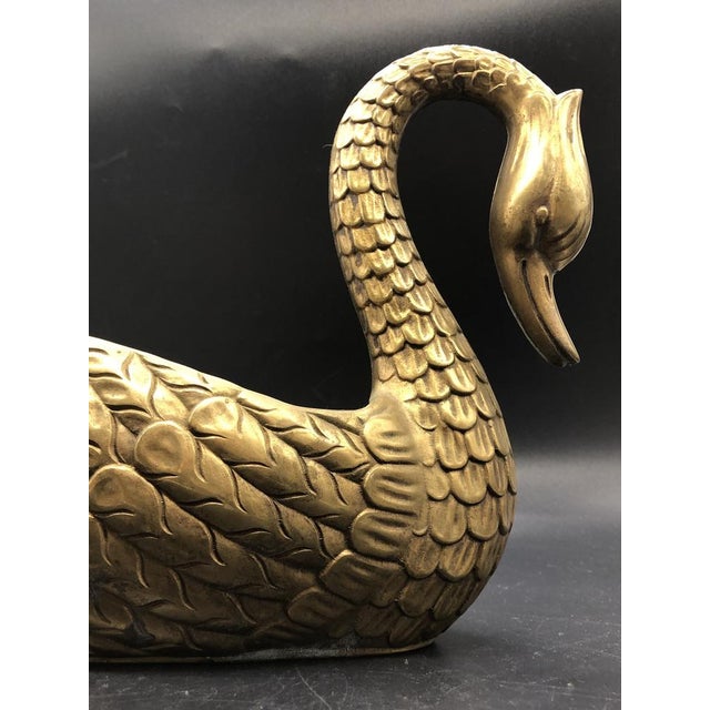 1950s Mid-Century Brass Swan Bowl from Unbekannt, 1950s For Sale - Image 5 of 14