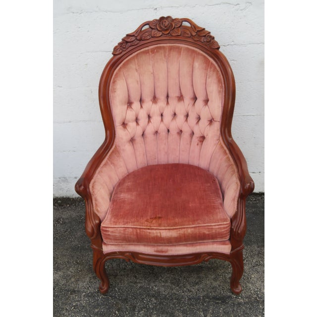 Wood Victorian Kimball Carved Side Accent Chair 6217 For Sale - Image 7 of 15