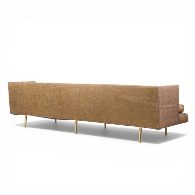 Metal Edward Wormley for Dunbar Model 4907a Mid Century Brass Leg Sofa For Sale - Image 7 of 10