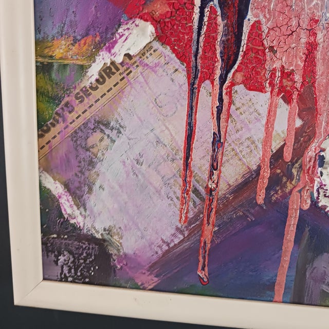 Contemporary Charlotte May Campbell Powerful Mixed Media Painting About September 11 2001 For Sale - Image 3 of 8