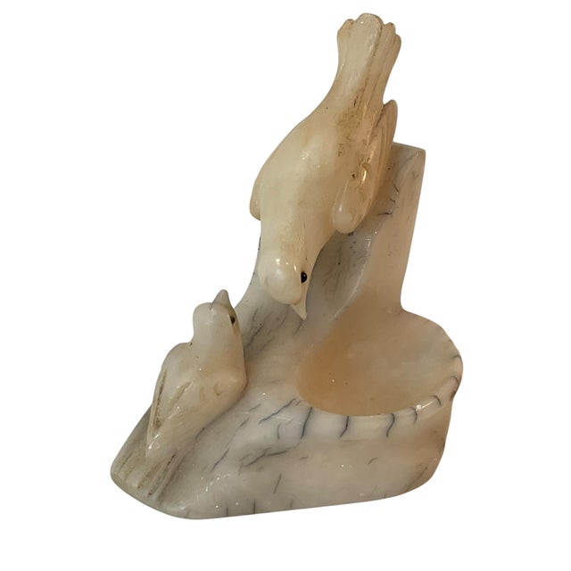 Antique Italian Carved Alabaster Bird Bowl For Sale - Image 4 of 11