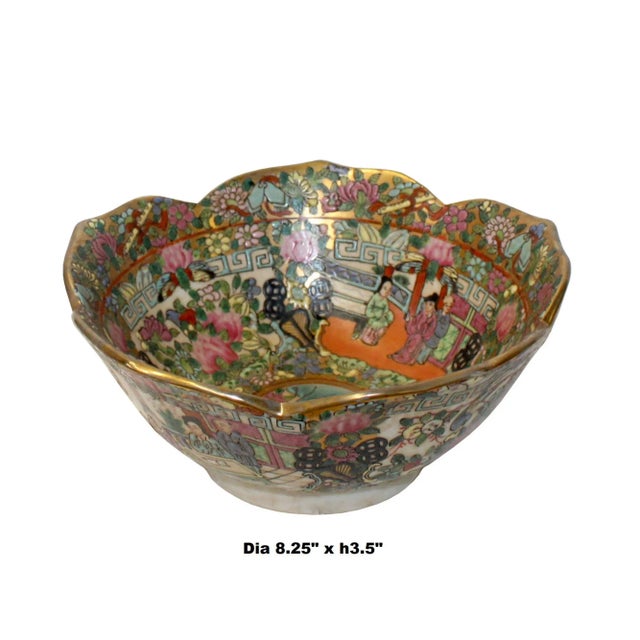 Chinese Oriental Porcelain People Scenery Bowl Container Decor For Sale In San Francisco - Image 6 of 7