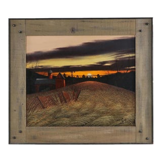 Thomas Kerry Rural Landscape Oil Painting Framed Original Late 20th Century For Sale