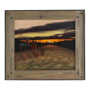 Thomas Kerry Rural Landscape Oil Painting Framed Original Late 20th Century