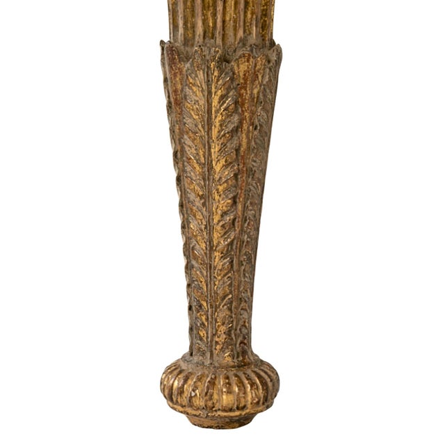 Wood 18th C Italian Neoclassical Gilt Wood Console With a Gray Marble Top For Sale - Image 7 of 7