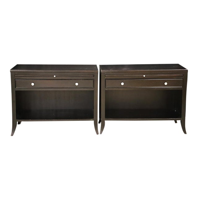 Arhaus Black Nightstand Side Tables, a Pair Chairish