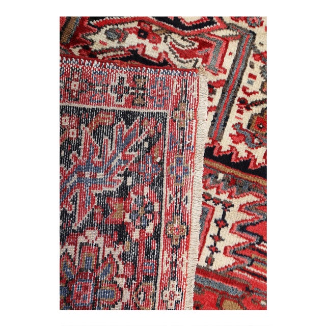 Persian Hand Knotted Vintage Heriz For Sale - Image 4 of 4