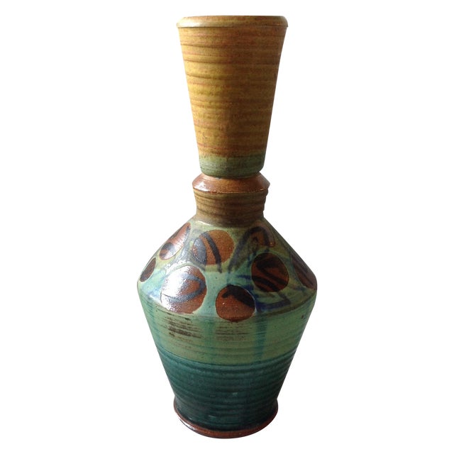 French Modern Art Studio Pottery Vase For Sale