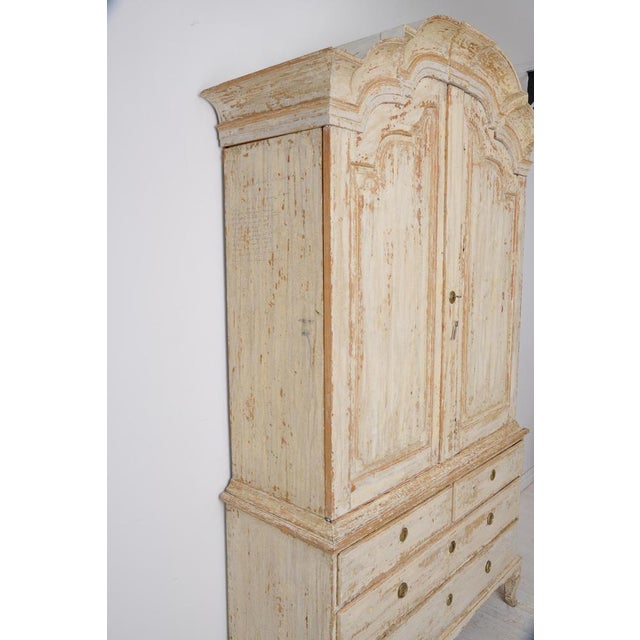 Brown Antique Northern Swedish Rococo Cabinet with Drawers For Sale - Image 8 of 12