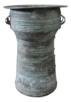 Southeast Asian Bronze Rain Drum Side Table