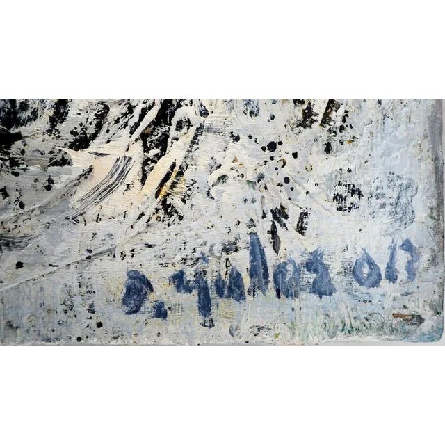 Dyap GULER (1960-2014) Male portrait, abstraction in blue and black Mixed technique, collage and oil painting Signed by...