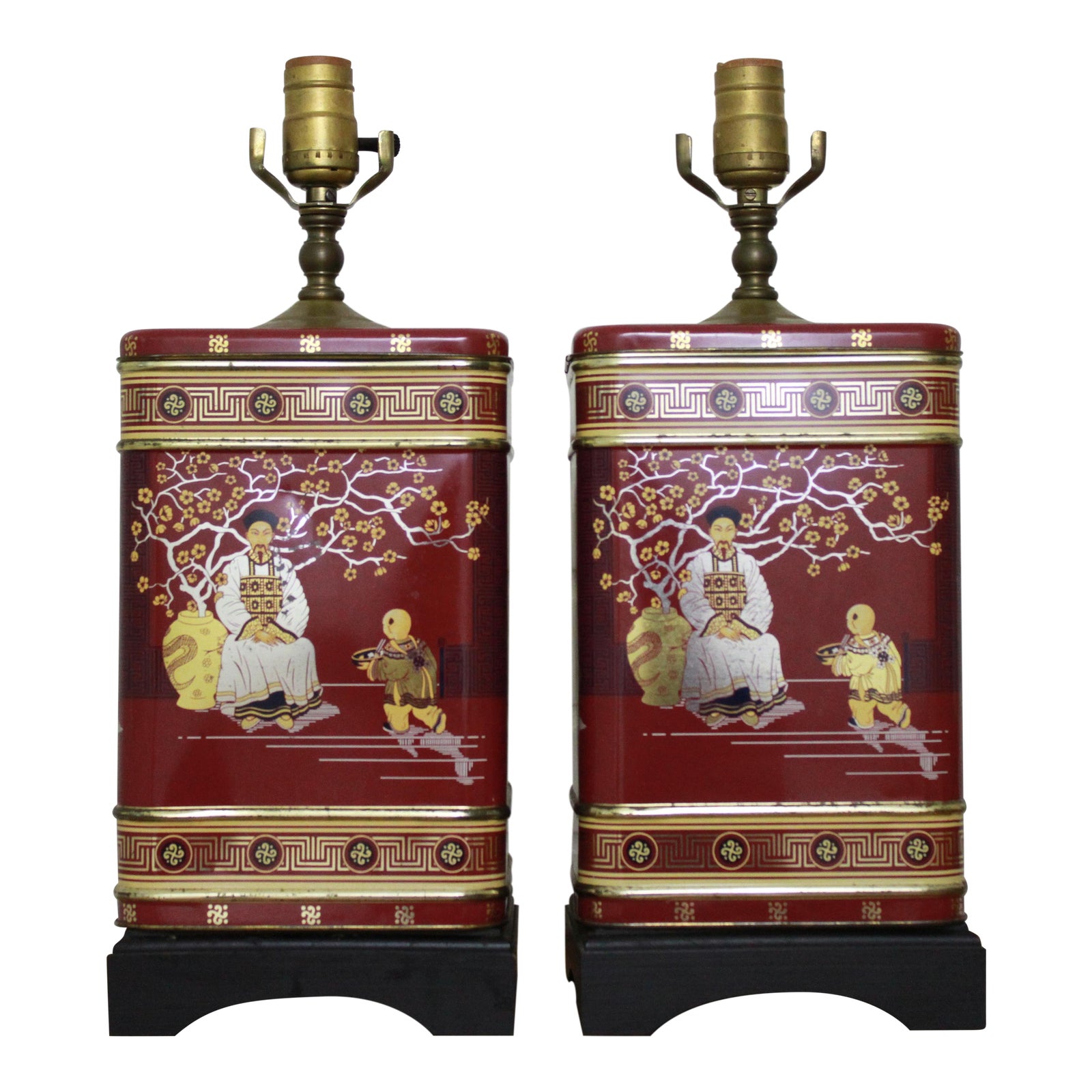 Frederick Cooper Tea Tin Lamps - a Pair | Chairish