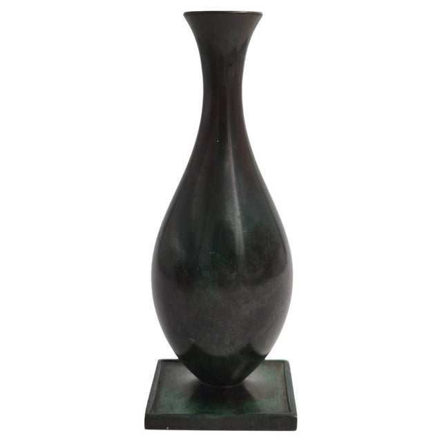 Swedish Grace Art Deco Vase in Bronze by Jacob Ängman for GAB, 1920s For Sale - Image 9 of 9