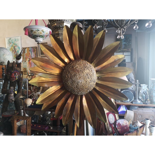 Gilt Sun Wall Decor, 1970s For Sale - Image 9 of 9