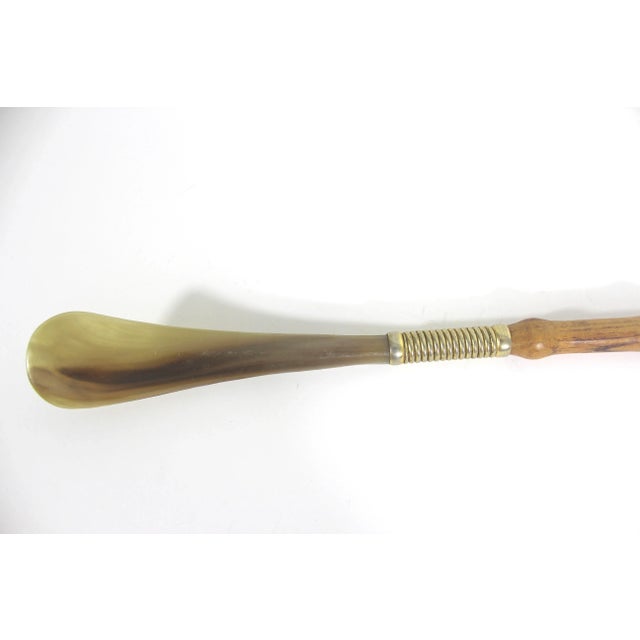 Wood Vintage Long Wood Faux Tortoise Shell Bird or Eagle Head Shoe Horn For Sale - Image 7 of 9
