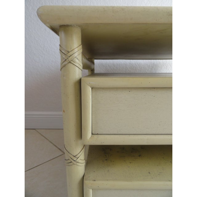 1990s 1990s Mid-Century Modern McGuire Two-Drawer End or Bedside Table For Sale - Image 5 of 9
