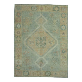 Turkish Oushak Rug 5' x 6'8" #19015 For Sale
