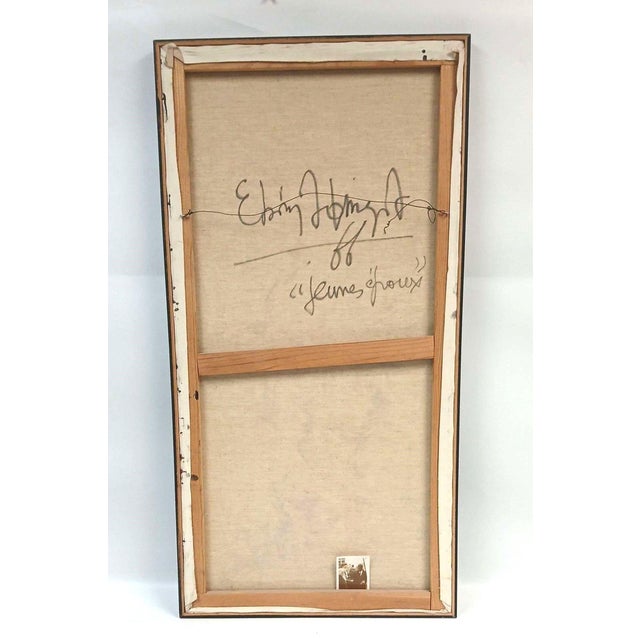 Tribal Late 20th Century Georges Ebrin Adingra, Mixed Media on Canvas For Sale - Image 3 of 8