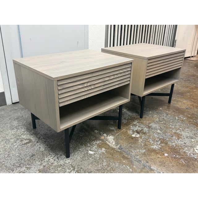 Contemporary Room & Board Adrian Nightstands, Pair For Sale - Image 3 of 12