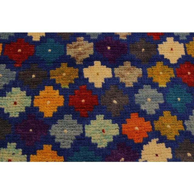1990s 1990s Tribal Balouchi Blue/Gold Wool Rug - 4′10″ × 6′8″ For Sale - Image 5 of 8