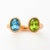 Toi et Moi Gemstone Ring: Topaz and Peridot. Perfect "You n I" Gold Birthmonth gemstones ring. Metal: 925 silver + 14k...