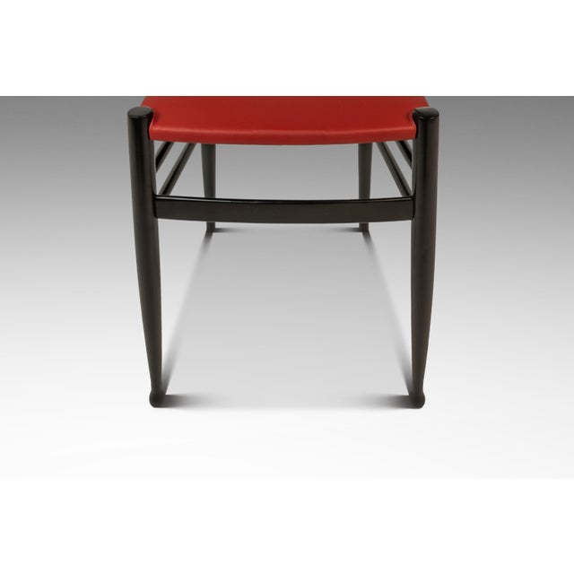 Set of Six (12 Available) Mid-Century Italian Modern Dining Chairs W/ New Vinyl Upholstery Designed After Gio Ponti, Italy, C. 1960's For Sale - Image 11 of 18