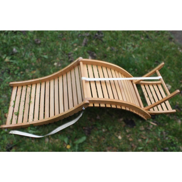 Mid-Century Folding Wooden Sun Loungers, 1970s, Set of 2 For Sale - Image 10 of 12