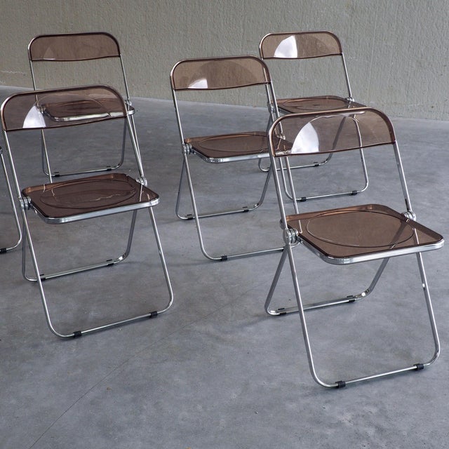 Plia Folding Chairs by Giancarlo Piretti for Anonima Castelli, 1990s, Set of 6 For Sale - Image 3 of 18