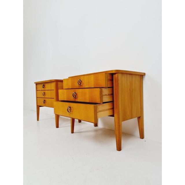 Mid-Century German Beech Bedside Tables from Wk Möbel, 1960s, Set of 2 For Sale - Image 4 of 11