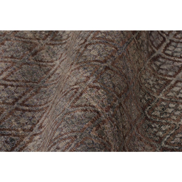 Textile Rug & Kilim's Modern Classics Rug in Antique Mauve and Taupe Geometric Patterns For Sale - Image 7 of 8