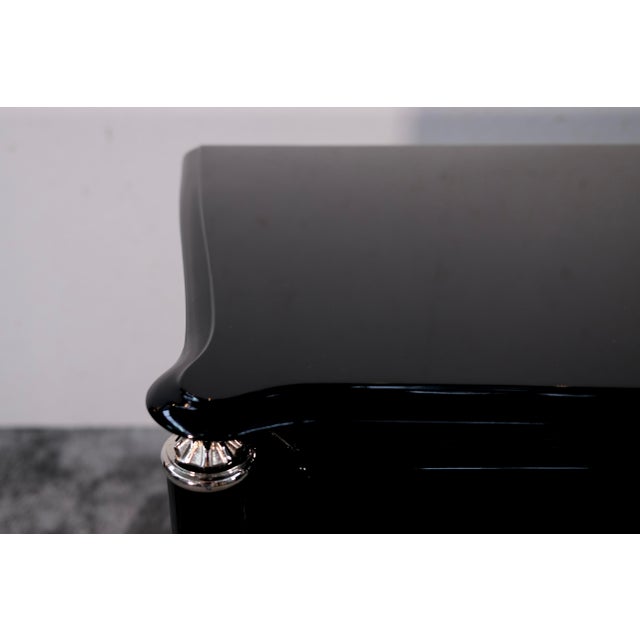 Art Deco Chest of 3 Drawers in High-Gloss Black Lacquer, France, 1930s For Sale - Image 4 of 11
