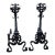 Pair of 1920s Wrought Iron Andirons Arts & Crafts Fireplace Antique For Sale