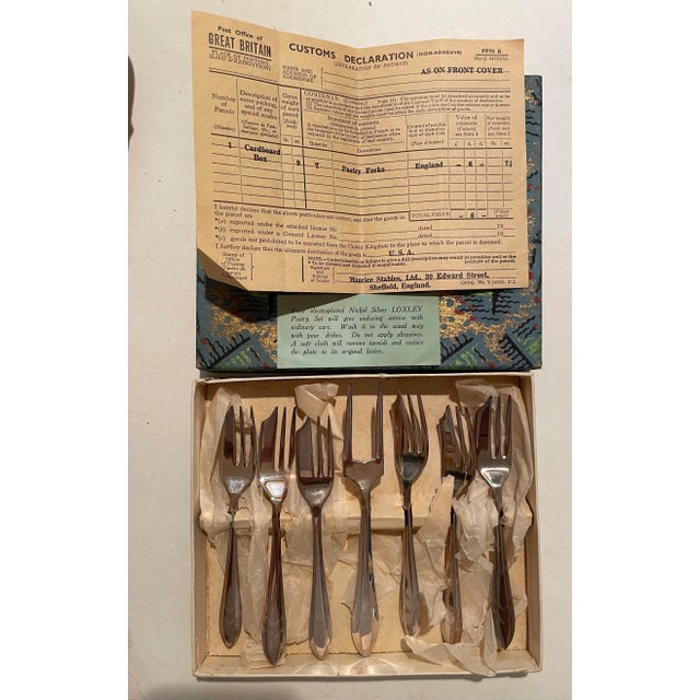 Vintage Loxley Silver Plate Pastry Set- 7 Pieces For Sale - Image 4 of 9