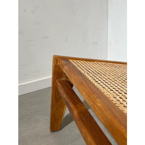 Kangaroo Lounge Chair in Teak and Rattan For Sale - Image 4 of 7
