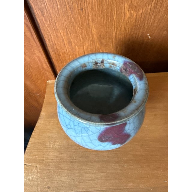 Approximately 3 1/2” tall and 3 1/2” wide Beautiful antique condition, see photos for crackling and coloring. Unsure if...