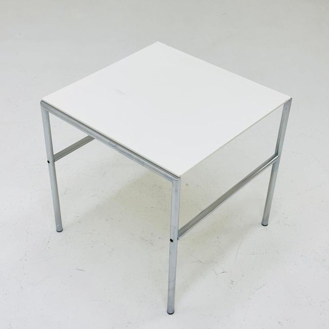 White Mid-Century Bauhaus Side Table by T Spectrum, 1970s For Sale - Image 8 of 10