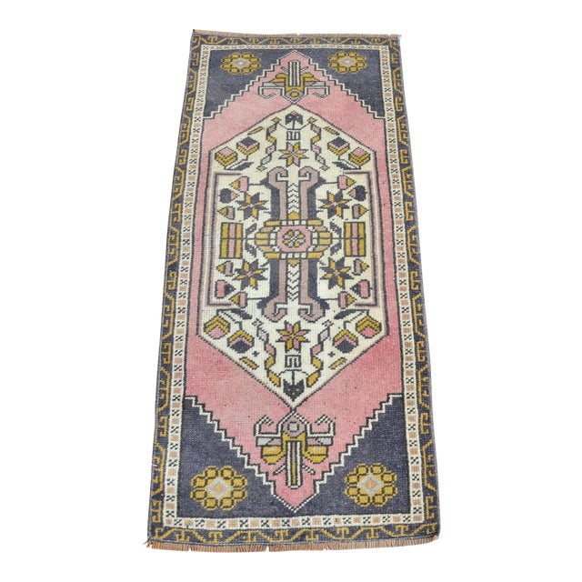 Pale Pink Anatolian Wool Rug For Sale