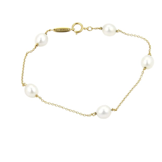 Tiffany & Co. Elsa Peretti Pearls by the Yard 18k Yellow Gold Bracelet For Sale