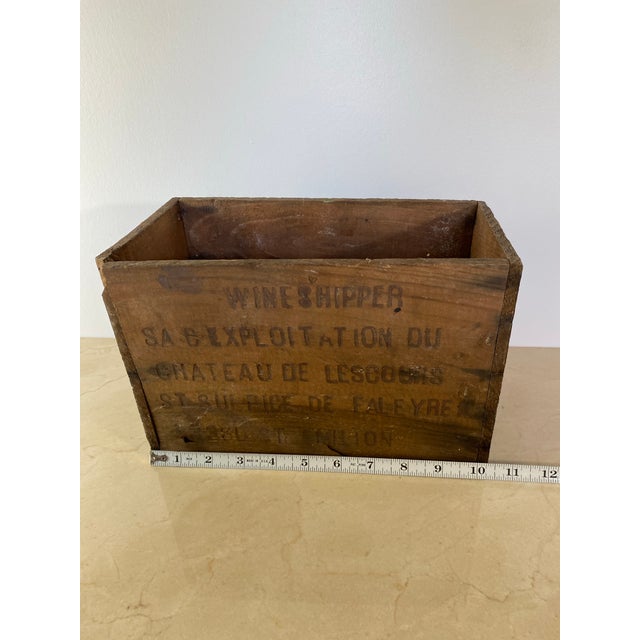 Rustic Vintage French Wine Shipper Crate — Château De Lescours, Saint-Émilion For Sale In Seattle - Image 6 of 9
