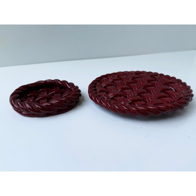 Vintage Vallauris France Ceramic Trivets – Massier Style For Sale - Image 4 of 5