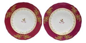 19th Century Gilded Armorial Family Crest Bowls, a Pair