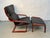 Mid-Century Modern Vintage Black Leather Poäng Chair and Ottoman by Noboru Nakamura for Ikea For Sale - Image 3 of 13